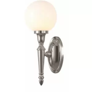 Image of IP44 Wall Light Globe Shaped Glass Shade LED Inc Polished Nickel LED G9 3.5W