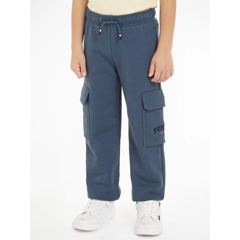 Image of TOMMY HILFIGER Tommy Cargo Swt Pnt Jn43 Closed Hem Fleece Jogging Bottoms 4Y Blue 48172418135