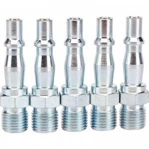 Image of Draper Male Air Line Coupling Screw Adaptors 1/4" Bsp Pack of 5