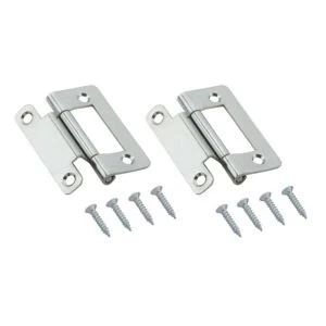 Image of Zinc effect Metal Cranked Flush hinge Pack of 2