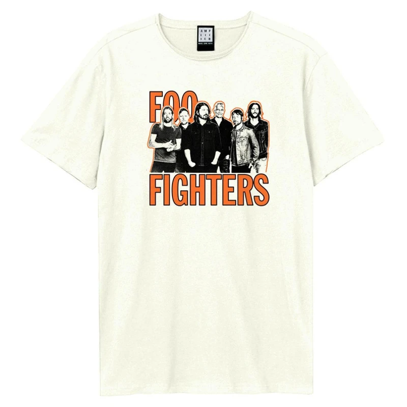 Image of Amplified Amplified Men Band Shot Foo Fighters T-Shirt in White Size: X-Small White XS Male 5063527531636