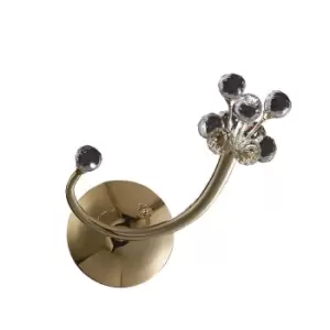 Image of Octavia Wall Lamp Switched G4 Left Facing French Gold/Crystal, NOT LED/CFL Compatible