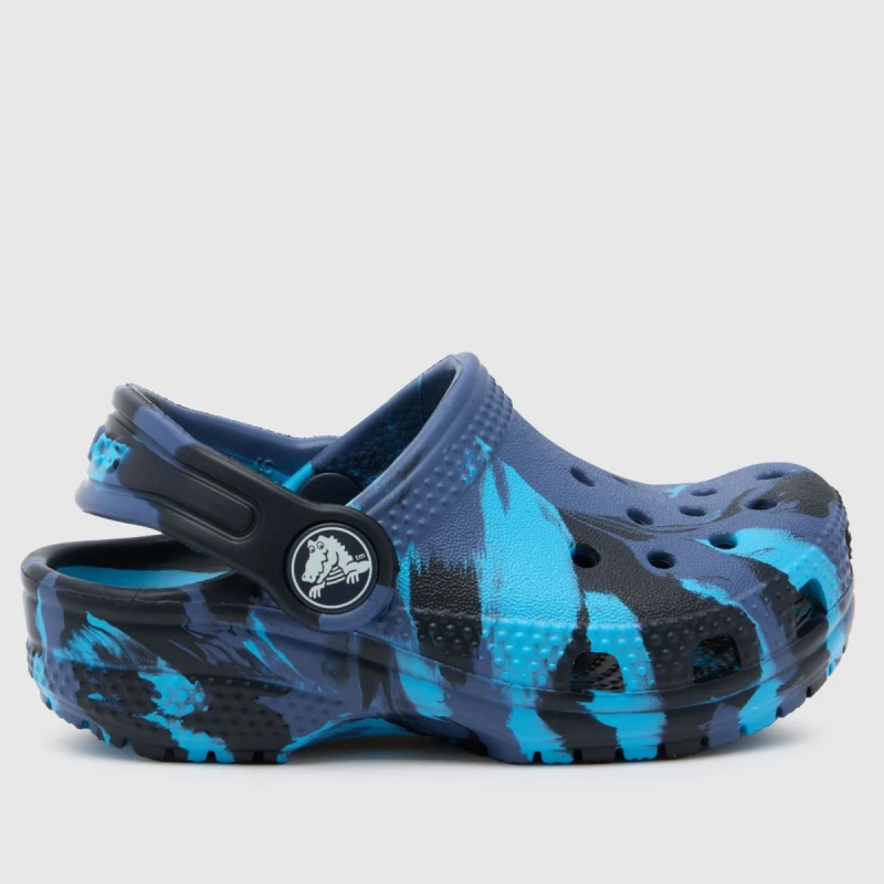 Image of Crocs Kids Classic Toddler Clogs Marbled Navy Multi, 6infant