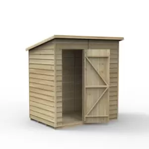 Image of Forest Garden 6X4 Ft Pent Overlap Wooden Shed With Floor (Base Included)