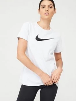Image of Nike Training Dri-Fit Cotton Dry T-Shirt - White