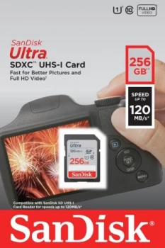 Image of SanDisk Ultra UHS-I 120MBs SDXC Memory Card - 256GB