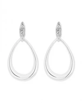 Image of Simply Silver Pave Top OvalDrop Earring