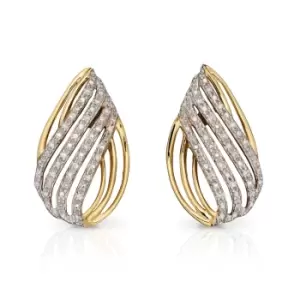 Image of JG Signature 9ct Gold Diamond Teardrop Shaped Cut Out Earrings