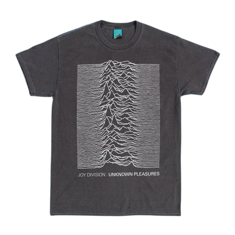 Image of Joy Division Mens Unknown Pleasures T-Shirt in Charcoal Size: Medium Charcoal Male M