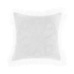 Image of Manisha Medallion Tufted Pillow Sham White