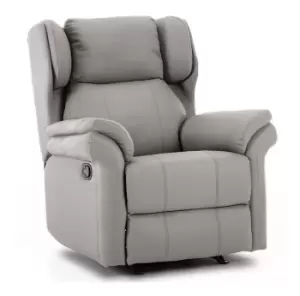 Image of More4homes - oakford grey leather rocking recliner chair