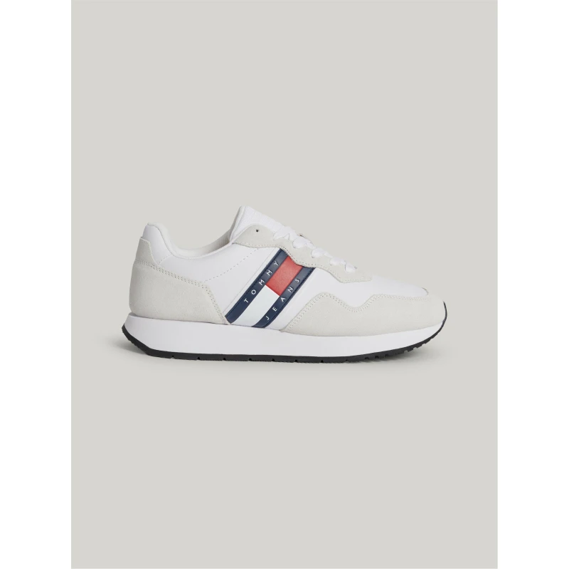 Image of Tommy Jeans Modern Runner Low Top Trainers - White White 9