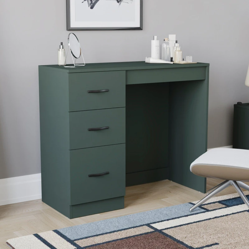 Image of Lassic Vida Designs Riano 3 Drawer Dressing Table Jasper Green unisex 3 Drawer