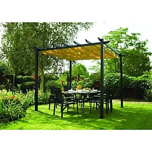 Image of Rowlinson Latina Retractable Polyester Fabric Canopy Grey 3000 x 3000 mm