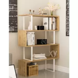 Image of Decorotika Adriana Corner Low Bookcase, Shelving Unit ,Display Shelf , Freestanding Decorotive Storage Shelving, 3-Tier Corner Bookshelf- White And