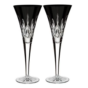 Image of Waterford Lismore Black Flute Set of 2 Black