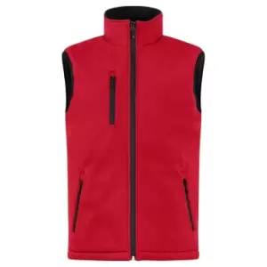 Image of Clique Mens Softshell Padded Gilet (S) (Red)