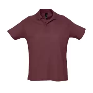 Image of SOLS Mens Summer II Pique Short Sleeve Polo Shirt (XL) (Burgundy)