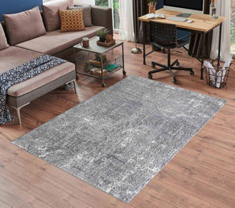 Image of Serenity Modern Abstract Lines Contemporary Area Rugs Grey 120X170 Cm