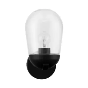 Image of Netlighting Merano Banff Outdoor Globe Wall Lamp Dark Grey Aluminium, Clear Glas