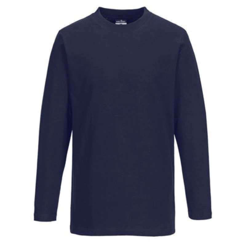 Image of Portwest Mens Long Sleeve T Shirt B196NARS Colour: Navy