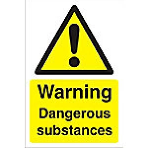 Image of Warning Sign Dangerous Substances Fluted Board 60 x 40 cm