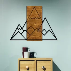 Image of Mountain Walnut Black Decorative Wooden Wall Accessory