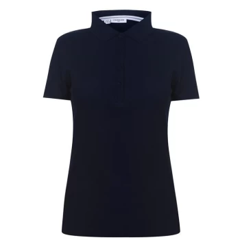 Image of Calvin Klein Golf Sleeve Cotton Polo Shirt Ladies - Blue