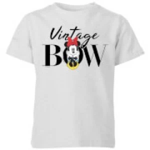 Image of Disney Minnie Mouse Vintage Bow Kids T-Shirt - Grey - 5-6 Years