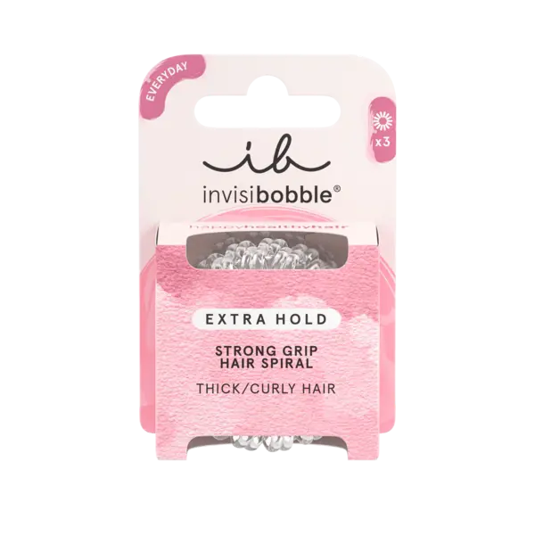 Image of Invisibobble Extra Hold Crystal Clear 3 pcs
