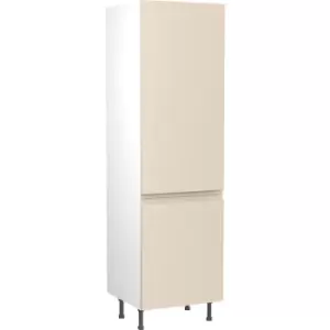 Image of Kitchen Kit Flatpack J-Pull Kitchen Cabinet Tall Larder Unit Super Gloss 600mm in Cashmere MFC
