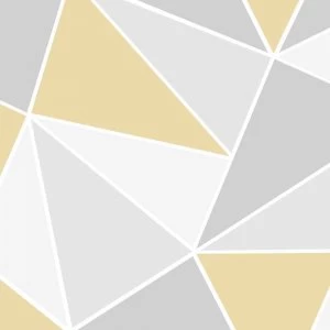 Image of Art For The Home Trinity Geometric Yellow Mural Wallpaper Paper