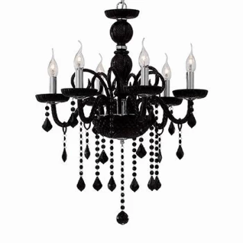 Image of Giudecca 6 Light Chandelier Black Finish, E14