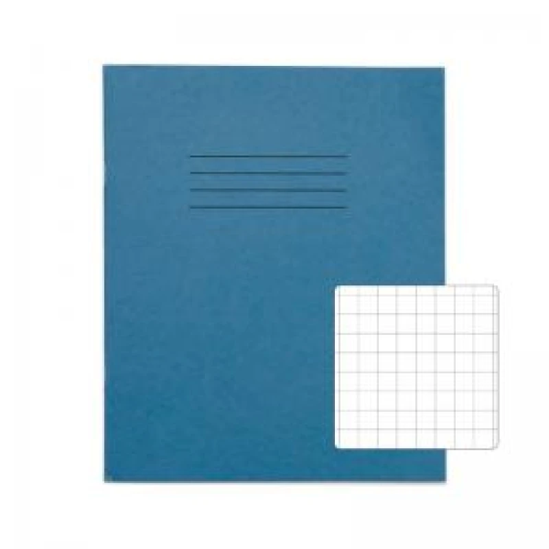 Image of Rhino 8 x 6.5 Exercise Book 48 Page 10mm Squares S10 Light Blue...
