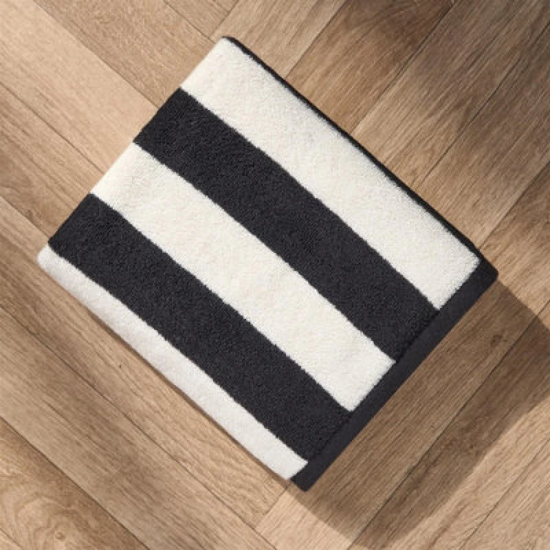 Image of OHS OHS Stripe 100% Cotton Bath Towel Hotel Luxury Shower Soft Absorbent, 1PC in White White Bath Towel Unisex 5027434216079
