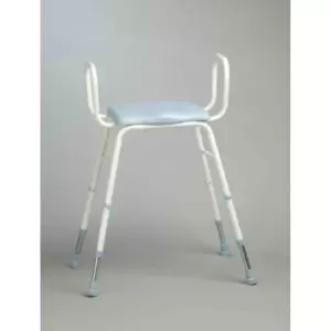 Image of Nrs Healthcare Polyurethane Adjustable Height Perching Stool With Armrests