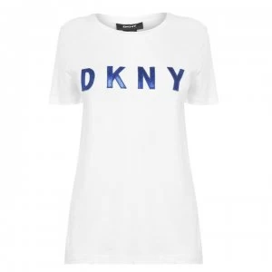 Image of DKNY Sequin T-Shirt - White/Blue