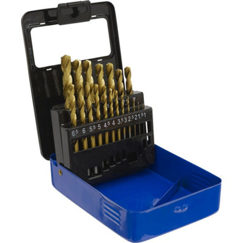 Image of Loops 19 Piece Fully Ground HSS Drill Bit Set - 1mm to 10mm Sizes - Split Point Tip Multi