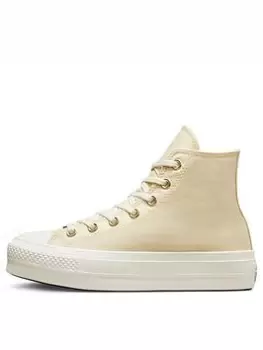 Image of Converse Chuck Taylor All Star Lift Hi-Tops - Cream, Size 6, Women