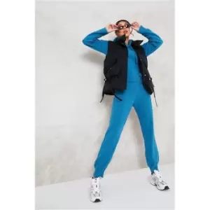 Image of I Saw It First Teal Super Soft Cosy Knitted Joggers - Blue