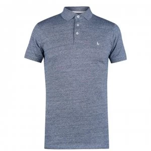 Image of Jack Wills Langold Jaspe Pique Polo - Deep Blue
