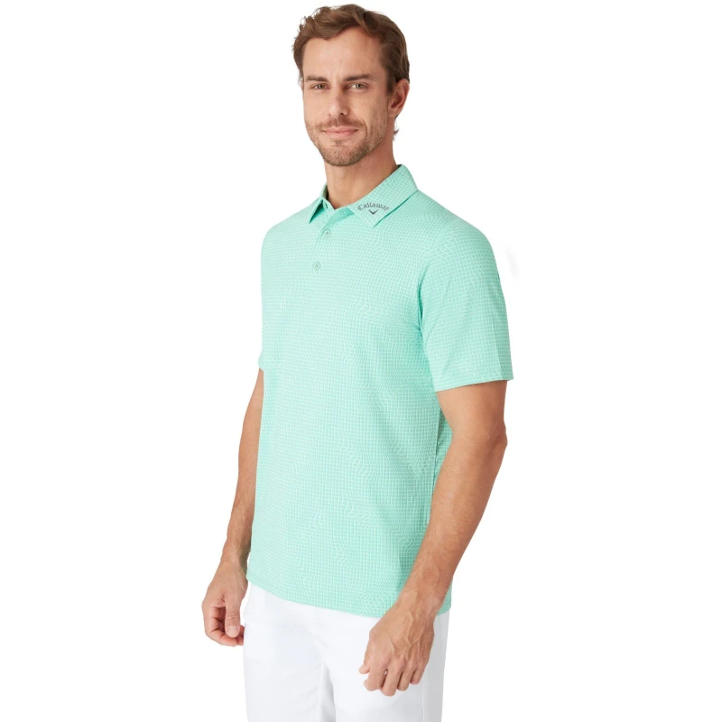 Image of Callaway Mens Short-Sleeve Performance Polo Shirt Neptune Green male Small