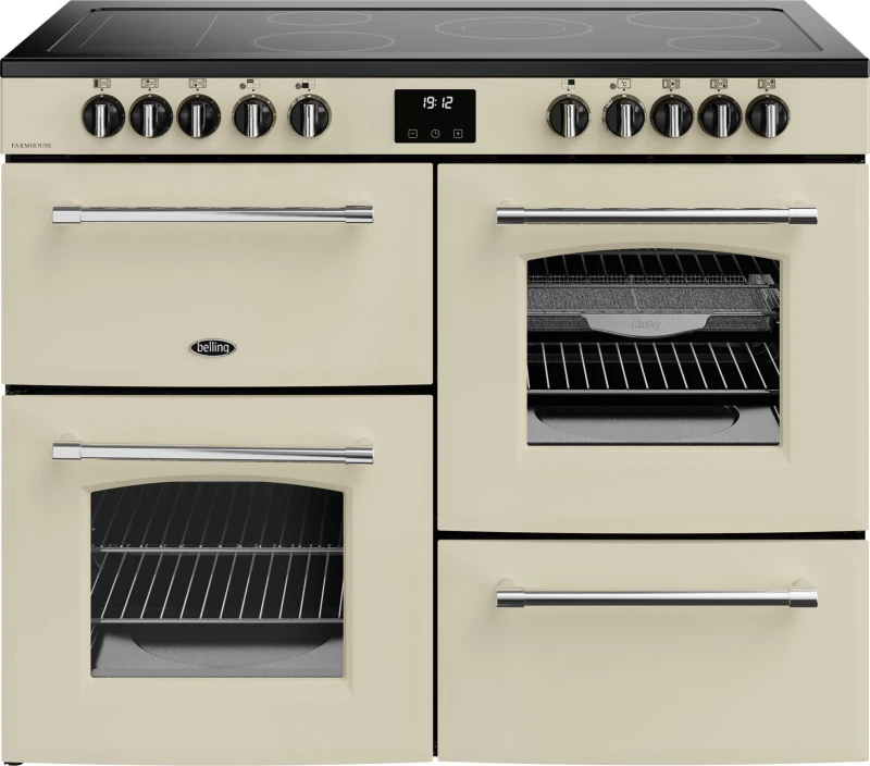 Image of Belling Farmhouse 110E 110cm Electric Range Cooker with Ceramic Hob - Cream - A/A Rated