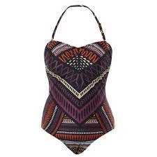 Image of Seaspray Multicoloured Katherine Tribal Beaded Bandeau Swimsuit - 8