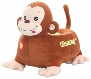 Image of Liberty House Toys Plush Monkey Riding Chair Brown.