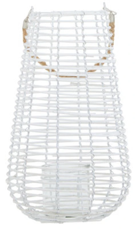 Image of Orsina Lentigo Large White Rattan Lantern