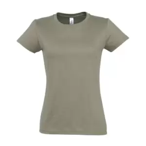 Image of SOLS Womens/Ladies Imperial Heavy Short Sleeve T-Shirt (S) (Khaki)