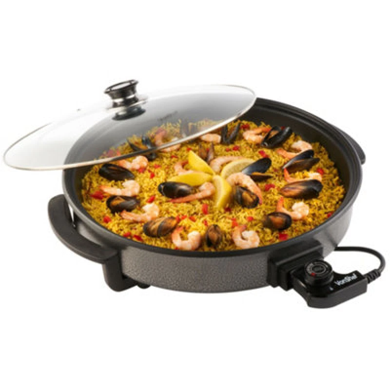 Image of VonShef 1500W Large Aluminium Electric Frying Pan Black unisex