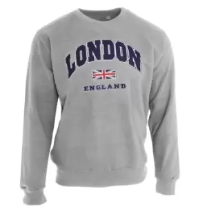 Image of Unisex Sweatshirt London England British Flag Design (MEDIUM) (Sport Grey)
