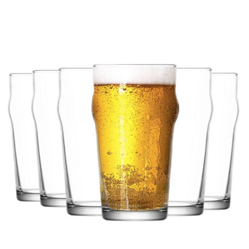 Image of LAV Noniq Pint Beer Glasses - 570ml - Clear - Pack of 6 Clear